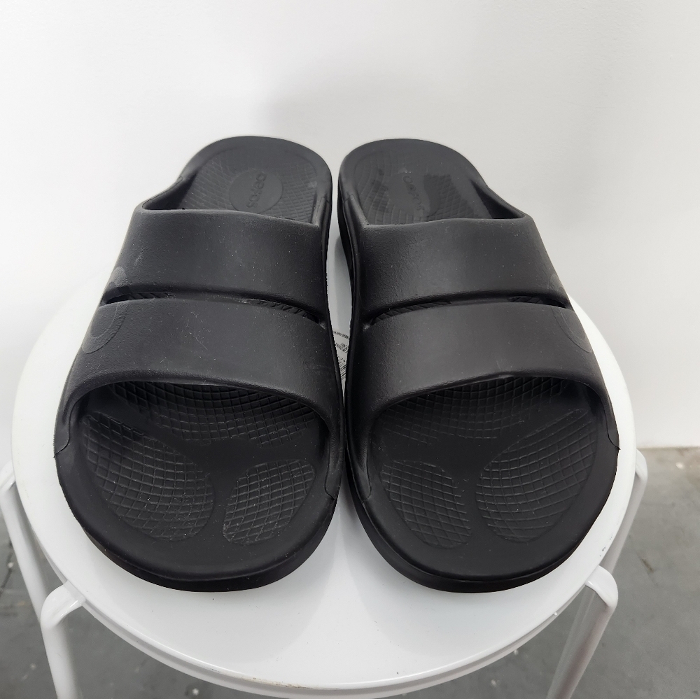 Oofos Ooah Slides Black Mens 9, Women's 11. - Picture 2 of 6